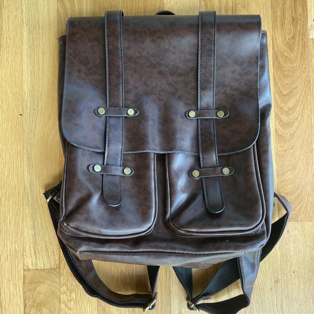 Faux Leather Backpack